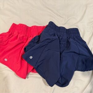 Lululemon Athletica Red and Navy Athletic Shorts